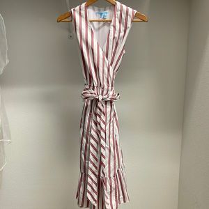 Draper James Red White Blue Striped Wrap Dress, Size 2